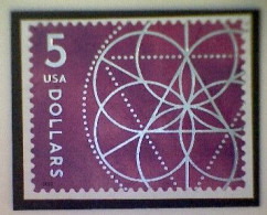 United States, Scott #5701, Used(o), 2022, Floral Geometry, $5, Silver And Violet - Oblitérés