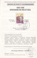 ALGERIA ALGERIE - 1995 VOLLEY BALL CENTENARY VOLLEYBALL OFFICIAL PHILATELIC BROCHURE NOTICE FOLDER - FDC DOCUMENT - RARE - Volleyball