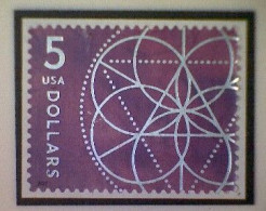 United States, Scott #5701, Used(o), 2022, Floral Geometry, $5, Silver And Violet - Gebraucht