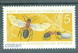 1962 Protected Animal,Long-eared Bat,Red Wood Ant,least Weasel,shrew,DDR,869,MNH - Fledermäuse