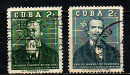 CUBA - 1959 - Presidents:  Salvador Cisneros Betancourt, Carlos Manuel De Cespedes - USATI - Used Stamps