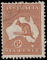 Australia 1931-36 6d Chestnut CofA (few Ragged Perfs At Top) Fine Used. - Used Stamps