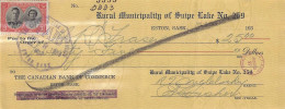 CANADA - CHEQUE 1939 With STAMP 3c  / *416 - Covers & Documents