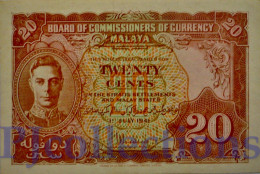 MALAYA 20 CENT 1941 PICK 9a AU - Malaysia