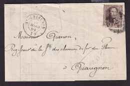 627/39 -- CHEMINS DE FER Du FLENU - Lettre TP Médaillon 10 C ST GHISLAIN 1864 Vers Le Régisseur à QUAREGNON - Sonstige & Ohne Zuordnung