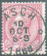 N°46 - 10 Centimes Carmin, Oblitération Sc Relais De ASCH * 10 Octo. 1888 - 21330 - 1884-1891 Leopold II