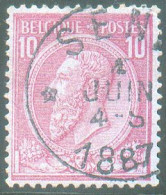 N°46 - 10 Centimes Carmin, Oblitération Sc Relais De SENY * 4 Juin . 1887 - 21333 - 1884-1891 Leopold II