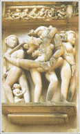 India Khajuraho Temples MONUMENTS - Erotic Figure From Lakshman TEMPLE 925-250 A.D Picture Post CARD New Per Scan - Ethnics