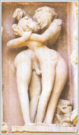 India Khajuraho Temples MONUMENTS - Erotic Figure From Lakshman TEMPLE 925-250 A.D Picture Post CARD Per Scan - Ethnics