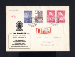 2312-FINLAND-REGISTERED COVER HELSINGFORS To HELSINKI.1957.ENVELOPPE Recommande FINLANDE. - Covers & Documents
