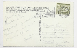 SUISSE HELVETIA 30C SOLO CARD FRANCE MECANIQUE GENEVE CHAMPIONNATS MONDE CANOE 1959 - Canoa