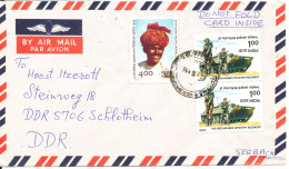 India Air Mail Cover Sent To Germany DDR 14-3-1988 Topic Stamps - Storia Postale