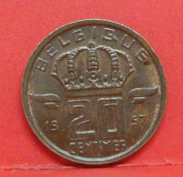 20 Centimes 1957 - SUP - Pièce Monnaie Belgique - Article N°1675 - 20 Cents