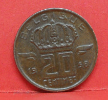 20 Centimes 1958 - SUP - Pièce Monnaie Belgique - Article N°1676 - 20 Cents