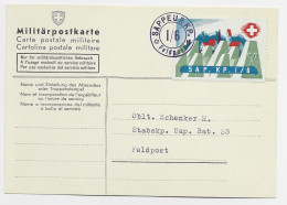 HELVETIA SUISSE VIGNETTE MILITAIRE SAP CARTE MILITAR SAPPEUR 1/6 TO FELPOST - Poststempel