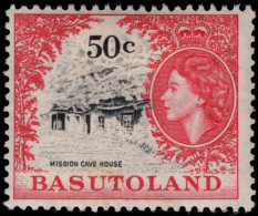 Basutoland 1961-63 50c Mission Cave House Mounted Mint. - 1933-1964 Colonia Británica