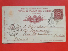 Italie - Entier Postal De Cadenabbia Pour La France En 1892 - Réf 1688 - Ganzsachen