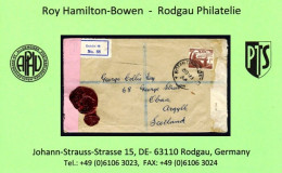 1944 O'Cleary 1/- On A Registered Cover From Dublin To Argyll With Clear First Day Cancels, British And Irish Censor - Brieven En Documenten