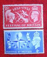 FESTIVAL OF BRITAIN King George VI (Mi 255-256 Yv 260-261) 1951 POSTFRIS MNH ** ENGLAND GRANDE-BRETAGNE GB GREAT BRITAIN - Ungebraucht
