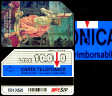 G 195 C&C 2252 SCHEDA TELEFONICA USATA PIERO DELLA FRANCESCA MAN VARIANTE SU N LATO A - [3] Erreurs & Variétées