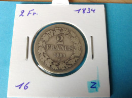 België Leopold I 2 Frank 1834 Gelauwerd Zilver. (Morin 16a) - 2 Frank