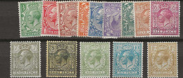 1912 MH Great Britain Mi 127-140 + 153 (remark) - Unused Stamps