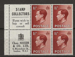 1936 MNH GB,booklet Pane Postfris** - Unused Stamps