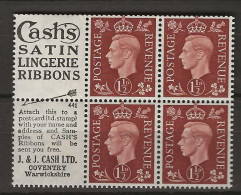 1937 MNH GB,booklet Pane (no Margin) Postfris** - Ongebruikt