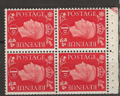 1937 MNH GB, Booklet Pane SG 463ab Postfris** - Nuevos