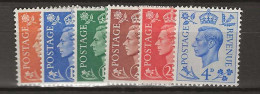 1951 MH GB, Mi 245-250  "new Colours" - Ungebraucht