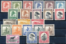 TIMBRE STAMP ZEGEL  CONGO BELGE SERIE PALMIER ET SUJETS DIVERS EN NEERLANDAIS 228-248  XX - Unused Stamps