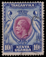 Kenya Uganda & Tanganyika 1935-37 10s Purple And Blue Fine Used. - Kenya & Ouganda