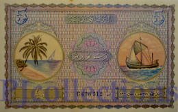 MALDIVES 5 RUPEES 1960 PICK 4b AUNC - Maldives