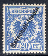 Marshall Islands 1897-1900 20pf Ultramarine Fine Mint Lightly Hinged. - Marshall