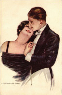 PC ARTIST SIGNED, NANNI, ITALIAN, GLAMOUR COUPLE, Vintage Postcard (b48356) - Nanni