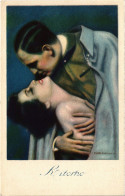 PC ARTIST SIGNED, NANNI, ITALIAN, GLAMOUR COUPLE, Vintage Postcard (b48400) - Nanni