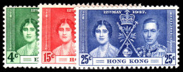 Hong Kong 1937 Coronation Set Lightly Mounted Mint. - Neufs