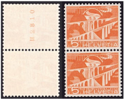 Schweiz Rolle Suisse Rouleaux Swiss Coil Sitterbrücke 1949: Zu 298RM.01 Mi 530RI Mit Avec N° M2810 ** MNH (Zu CHF 18.00) - Rouleaux