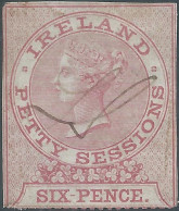 Great Britain,IRELAND - Queen Victoria,1886  Revenue Stamp PETTY SESSIONS , 6Pence ,Imperf , Used - Sin Clasificación