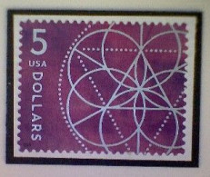 United States, Scott #5701, Used(o), 2022, Floral Geometry, $5, Silver And Violet - Gebraucht