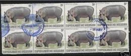 Burundi FLUSSPFERD/HIPPO-BLOCK 8 Mkn-KW 280€-Mi1588-Gest-Hippopotamus-1982 - Usados