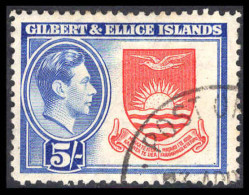 Gilbert & Ellice Islands 1939-55 5s Deep Rose-red And Royal Blue Fine Used. - Gilbert- En Ellice-eilanden (...-1979)