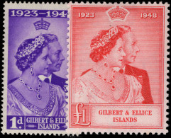 Gilbert & Ellice Islands 1948 Royal Silver Wedding Unmounted Mint. - Gilbert- En Ellice-eilanden (...-1979)