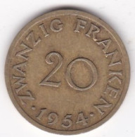 Sarre, Protectorat Français , 20 Franken 1954, Bronze-aluminium, KM# 2 - 20 Frank