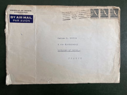 LETTRE CONSULAT DE FRANCE A VANCOUVER Par Avion Pour La FRANCE TP OISEAU 15c X3 OBL.MEC. JAN 25 1957 VANCOUVER - Lettres & Documents