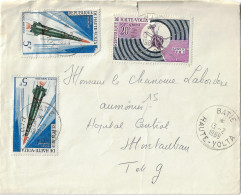 Haute Volta, Batie Lettre Pour France 1969, Satellite FR1, Fusée Diamant, Conquète Spatiale, Espace  Telecom, Télévision - Afrique