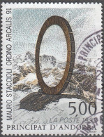 Andorre Français 1992 Michel 444 O Cote (2008) 1.85 € Art Mauro Staccioli Ordina Arcalis 91 Cachet Rond - Used Stamps