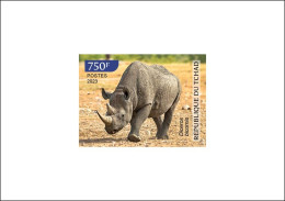 CHAD TCHAD 2023 DELUXE PROOF - RHINOCEROS - COVID-19 CORONAVIRUS PANDEMIC CORONA RECOVERY - MNH - Rhinozerosse