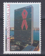 NU Genève 2002 469 ** ONU SIDA Siège De New-York Avec Ruban Rouge - Nuevos