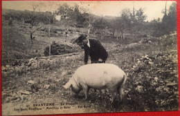 CPA BRANTOME Métier Tradition Folklore La Claperie Les Deux Truffiers Merillou Et Bébé  Cliché Lacroix, écrite, Année? - Brantome